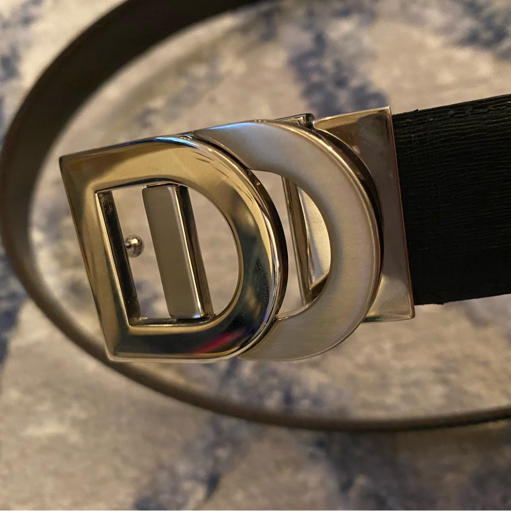 Dunhill black leather belt